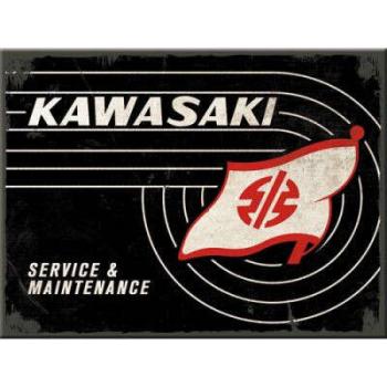 RETRO Kawasaki Tank Logo Black - Hűtőmágnes kép