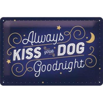 RETRO Kiss Your Dog Goodnight Fémtábla kép