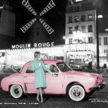 RETRO Renault Dauphine – Molin Rouge - Fémtábla kép