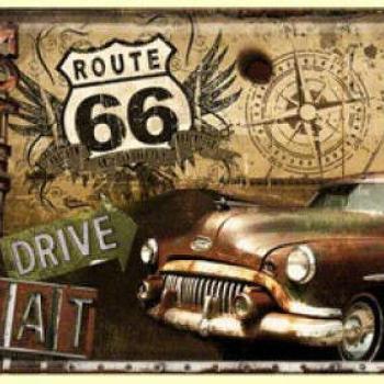 RETRO Route 66 Üdvözlőkártya kép