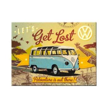 RETRO VW Bulli Let&amp;- 039;s Get Lost - Hűtőmágnes kép