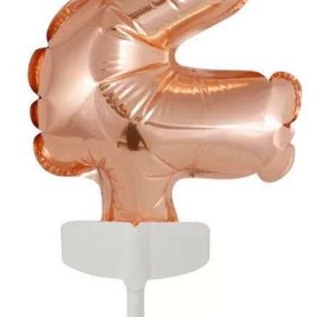 Rose Gold 2-es szám fólia lufi tortára 13 cm kép