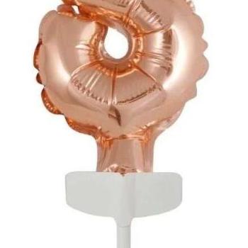 Rose Gold 8-as szám fólia lufi tortára 13 cm kép