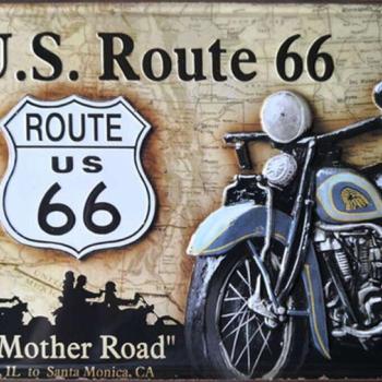 Route us 66, retró fémtábla kép