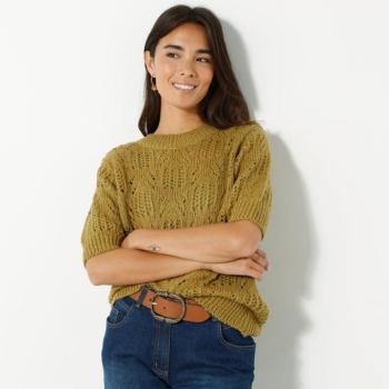 Rövid ujjú mohair touch pulóver kép