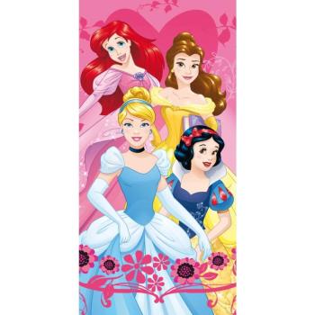 Rózsaszín frottír gyerek fürdőlepedő 70x140 cm Princesses – Jerry Fabrics kép