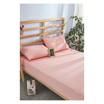 Rózsaszín gumis pamut lepedő 100x200 cm – Mila Home kép