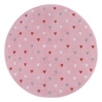 Rózsaszín gyerek szőnyeg ø 100 cm Little Hearts – Hanse Home kép