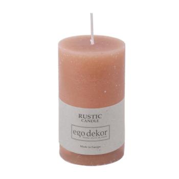 Rust púder rózsaszín gyertya, égési idő 38 óra - Rustic candles by Ego dekor kép