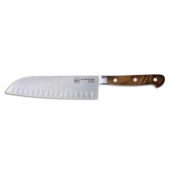 Santoku zöldségkés 18 cm-es rozsdamentes acél HRC 58 Tessin Carl... kép