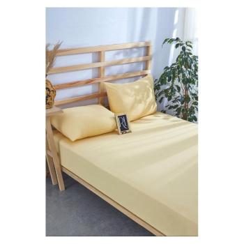 Sárga gumis pamut lepedő 180x200 cm – Mila Home kép