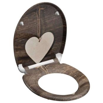 Schütte wood heart duroplast wc-ülőke lágyan záródó gyorskioldással kép