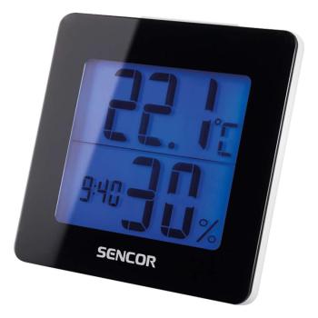 Sencor SWS 1500 B LCD időjárás-állomás ébresztőórával - Fekete kép