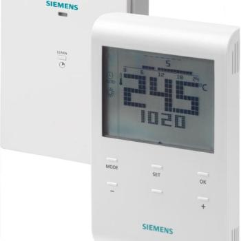 Siemens RDE100.1RFS Programozható digitális szobatermosztát, vezeték nélküli kép