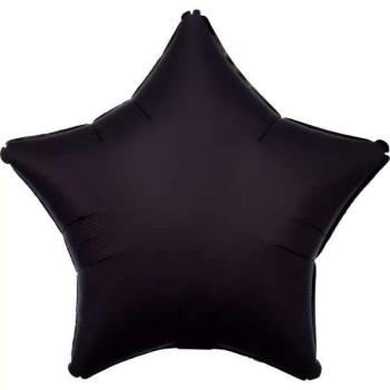 Silk Black csillag fólia lufi 48 cm kép