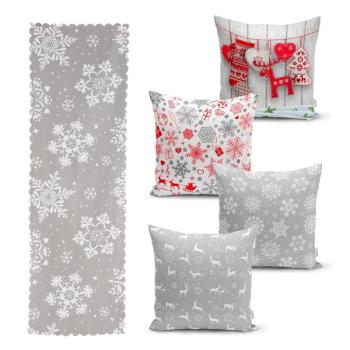 Snowflakes 4 db karácsonyi párnahuzat és asztali futó szett - Minimalist Cushion Covers kép