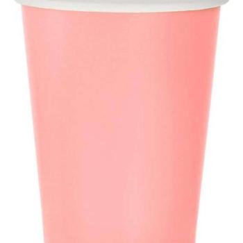 Solid Light Pink, Rózsaszín papír pohár 14 db-os 270 ml kép