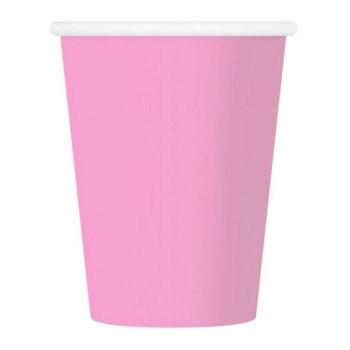 Solid Pink, Rózsaszín papír pohár 6 db-os 270 ml kép