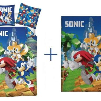 Sonic a sündisznó gyerek ágyneműhuzat és polár takaró szett kép