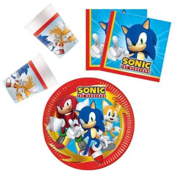 Sonic a sündisznó party szett 23cm-es tányérral 36 db-os kép