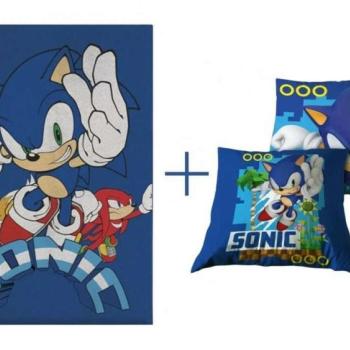 Sonic a sündisznó polár takaró és párna szett (kék) kép