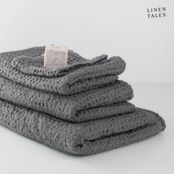 Sötétszürke törölköző és fürdőlepedő készlet 3 db-os Honeycomb – Linen Tales kép