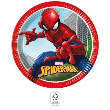 Spiderman Crime Fighter, Pókember papírtányér 8 db-os 23 cm FSC kép