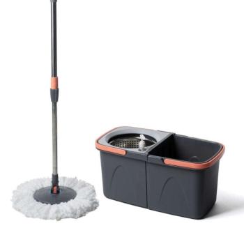 Spin Mop forgófejes felmosószett (vödör + nyél + acél facsaró + 2 mop) kép