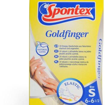 SPONTEX Goldfinger eldobható latex kesztyű 10 db S kép