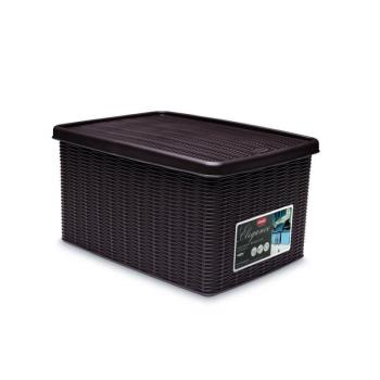 Stefanplast Rattan Tároló doboz 15L 21x39x29cm Elegance M Mokka kép