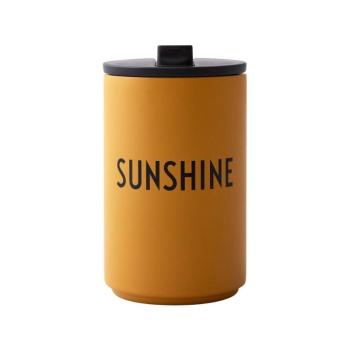 Sunshine mustársárga utazóbögre, 350 ml - Design Letters kép