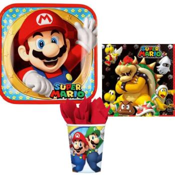 Super Mario party szett 36 db-os 23 cm-es tányérral kép