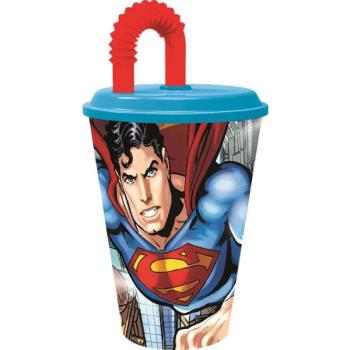 Superman szívószálas pohár, műanyag 430 ml kép