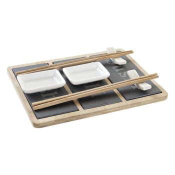 Sushi szett DKD Home Decor Bambusz Tábla Fekete Természetes Kelet... kép