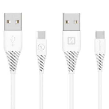 Swissten USB/USB-C 3.1 adatkábel fehér 1,5m (7mm) kép