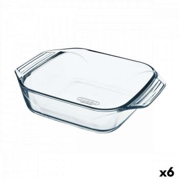 Szervírozótányér Pyrex Irresistible Négyzetben Átlátszó Üveg 6 eg... kép