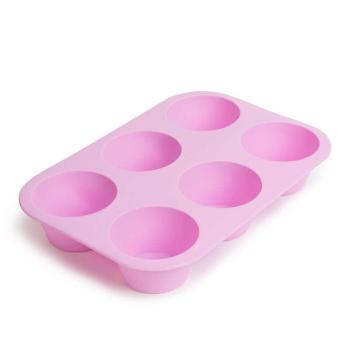 Szilikon muffinsütő-forma - 6 adagos - - Pink kép