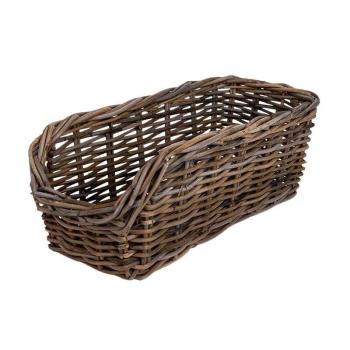 szögletes rattan tárolókosár barna 50x20x20cm kép