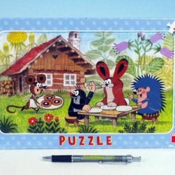 Táblás puzzle Vakond egy látogatáson 29,5x19 cm 15 db kép