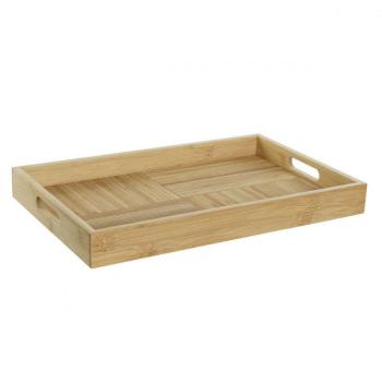 Tálca DKD Home Decor Természetes Bambusz 43 x 27 x 4,5 cm kép