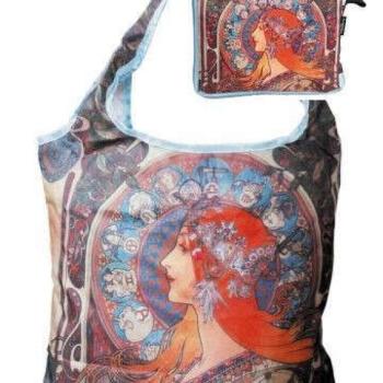 Táska a táskában, polyester, Mucha: Zodiak, 42x48cm, összehajtva:... kép