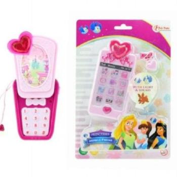 Teddies Játéktelefon princess műanyag 14 cm fény/hang kép