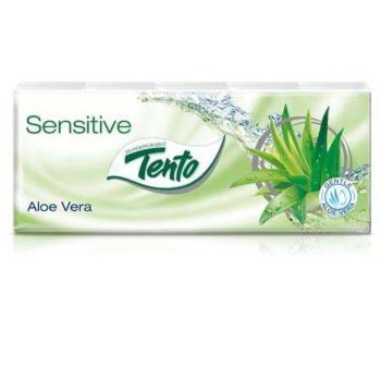 TENTO Papír zsebkendő, 3 rétegű, 10x10 db, TENTO &quot;Family&quot;, aloe vera kép