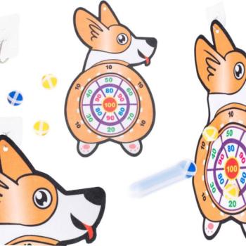 Tépőzáras darts tábla (corgi kutya) kép