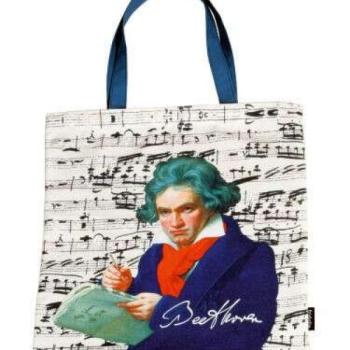 Textil bevásárlótáska 38x40cm, polyester, Beethoven kép