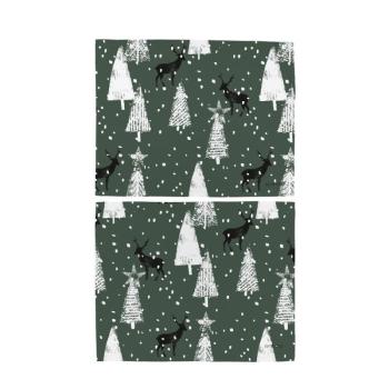 Textil tányéralátét 2 db-os karácsonyi mintával 35x45 cm Deer in the Forest – Butter Kings kép