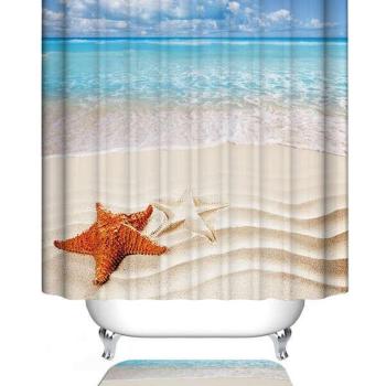 Textil Zuhanyfüggöny, Beach (180 x 200 cm) kép