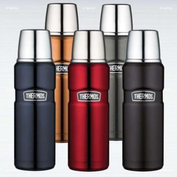 Thermos Duplafalú Rozsdamentes termosz pohárral - Matt fekete- 470 ml kép