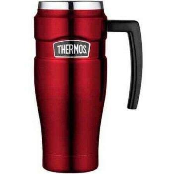 Thermos Duplafalú Termoszbögre Füllel - Travel Tumbler - Bordó -... kép