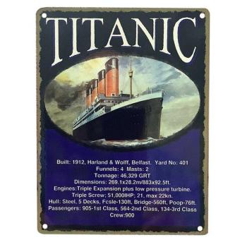 Titanic retro fémplakát 30 x 40 cm &quot;TACBK1073&quot; kép